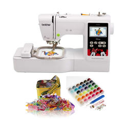 Brother Embroidery Machine with Built-In Disney Designs with Clips and Thread