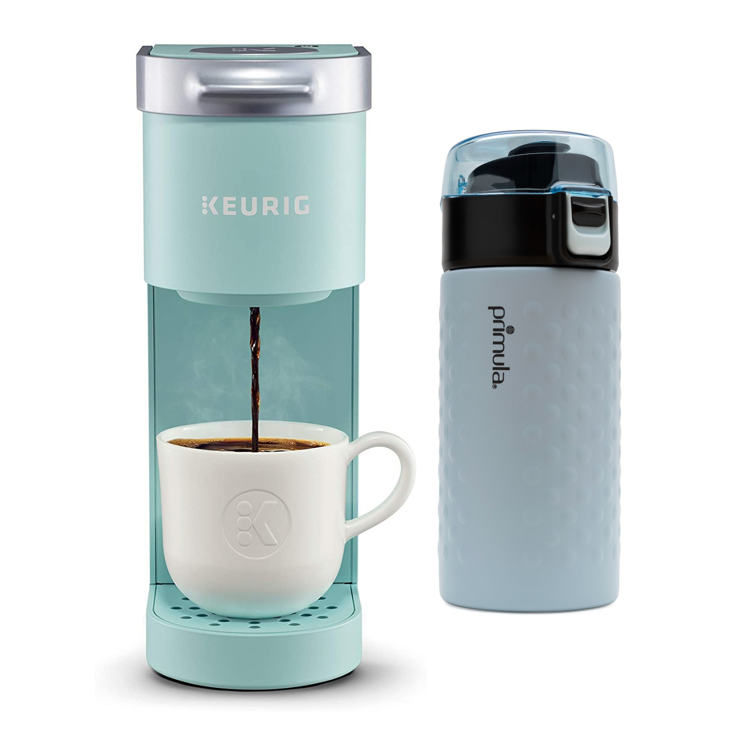 Keurig K-Mini Single Serve Coffee Maker (Oasis) with Stainless Steel Tumbler