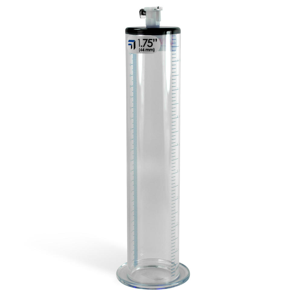 LeLuv Penis Pump Cylinder LeLuv 1.75 x 9 Inch Large Flange with Fitting EYRO Untapered