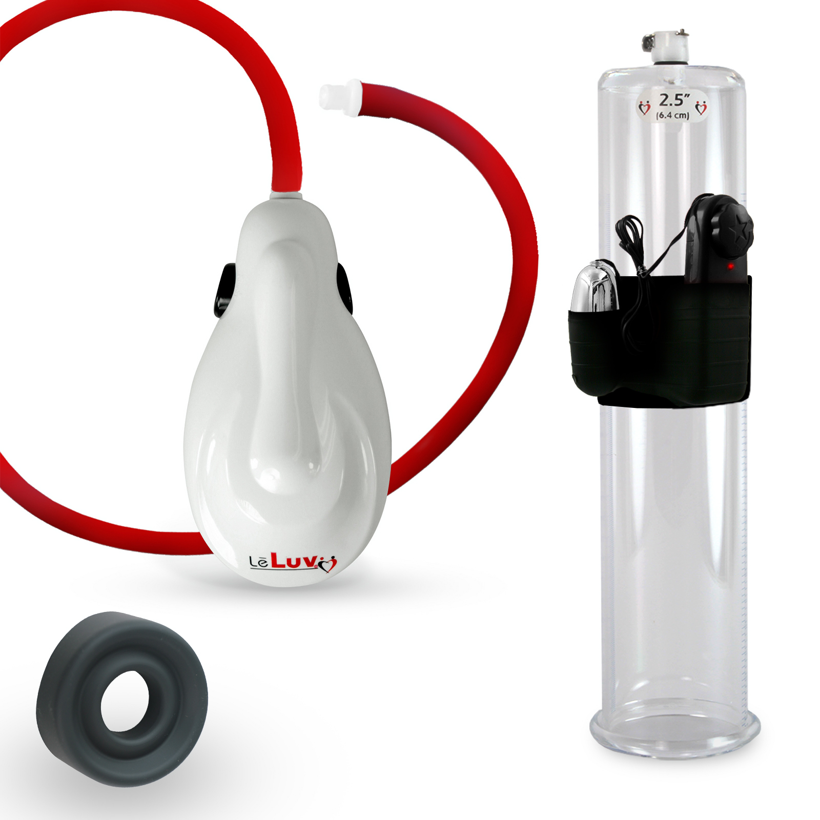 LeLuv ePump Electric White Premium Penis Pump + Bullet 12 Inch x 2.50 Inch  Cylinder with Soft Sleeve