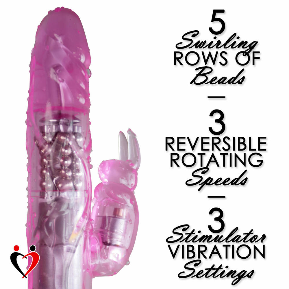 LeLuv Rabbit Vibrator SLIM BUNNY Waterproof Pink with Lipstick Massager