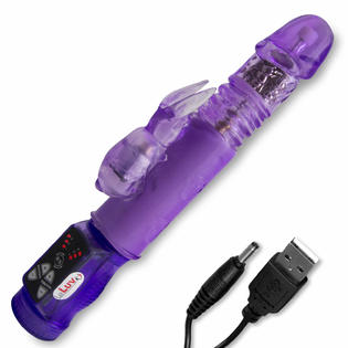 LeLuv 9.5" Beginner Up Down Thrusting Slim Rabbit Vibrator USB Powered Purple LeLuv 9.5" Beginner Up Down Thrusting Slim Rabbit Vibrator USB Powered Purple