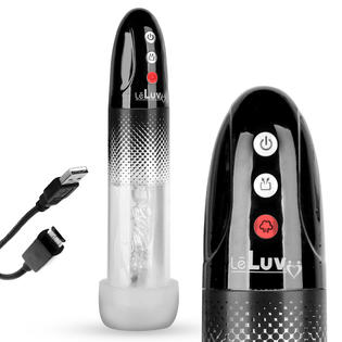 LeLuv Men's iPump Electric Penis Pump Tubeless 3-Speed USB Rechargeable Black with Magic Sleeve Male Stamina Trainer LeLuv Men's iPump Electric Penis Pump Tubeless 3-Speed USB Rechargeable Black with Magic Sleeve Male Stamina Trainer