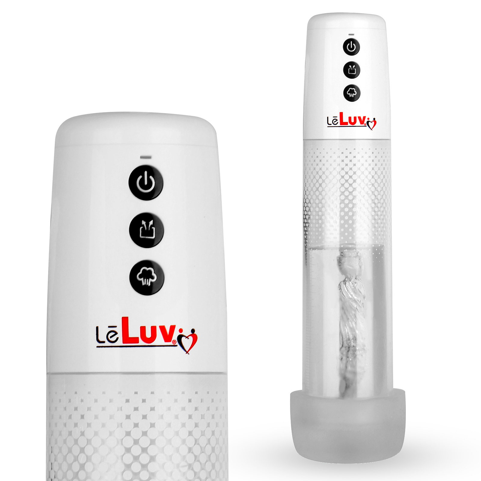 LeLuv Men's iPump Electric Penis Pump Tubeless 3-Speed Battery Powered Wireless White with Magic Sleeve Male Stamina Trainer