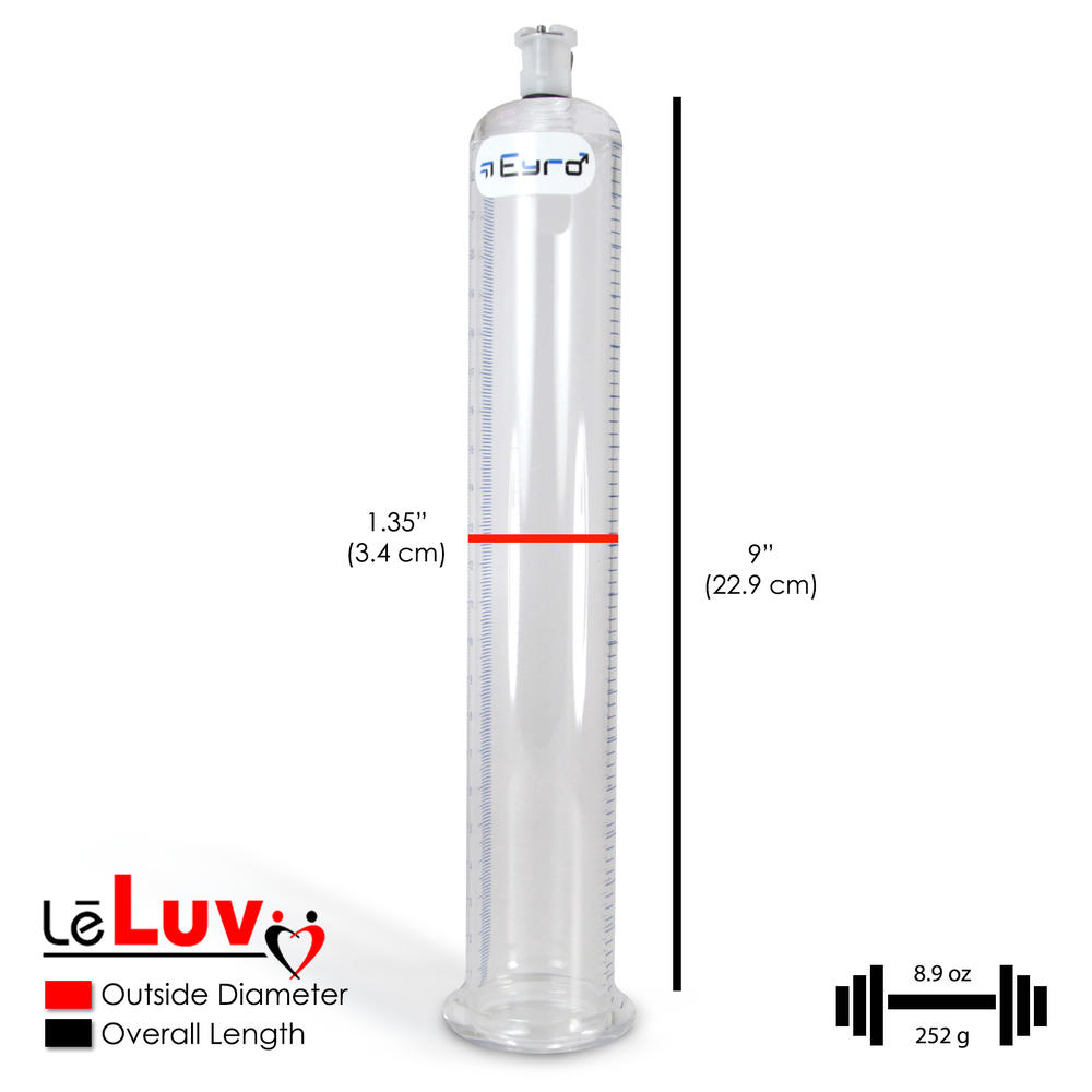 LeLuv 1.35 x 9 Inch Replacement Penis Pump Cylinder