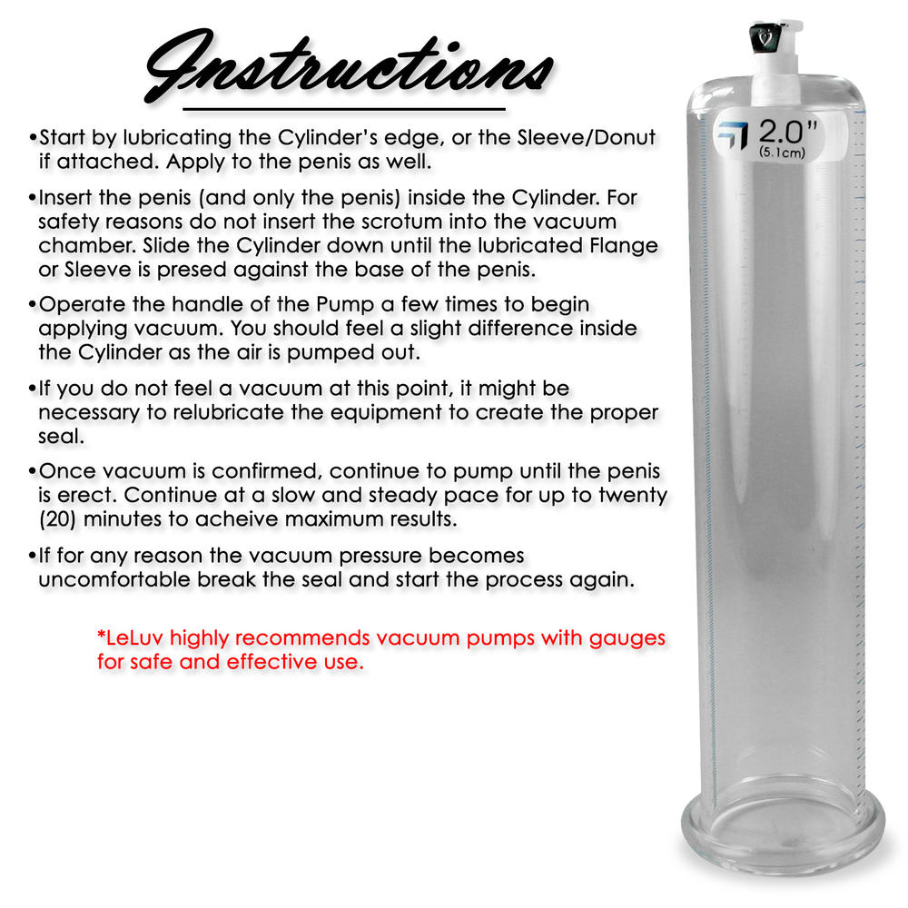 LeLuv 1.75 x 9 Inch Replacement Penis Pump Cylinder