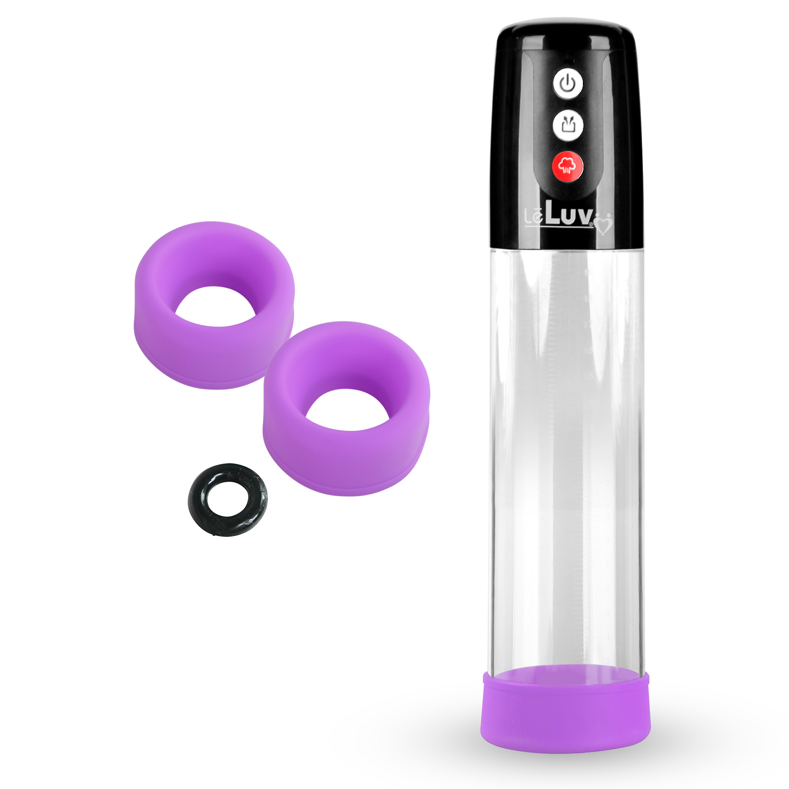 LeLuv iPump 3-Speed Penis Pump Battery-Powered WHITE ...