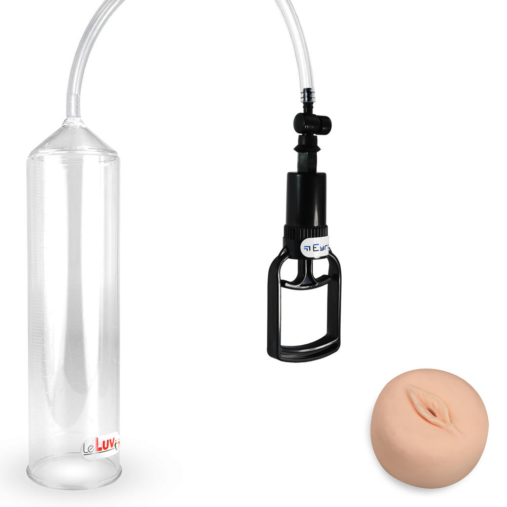 LeLuv 2.5 Inch x 12 Inch EasyOp Tgrip Clear Penis Pump with Large Vagina Donut [200004-002]