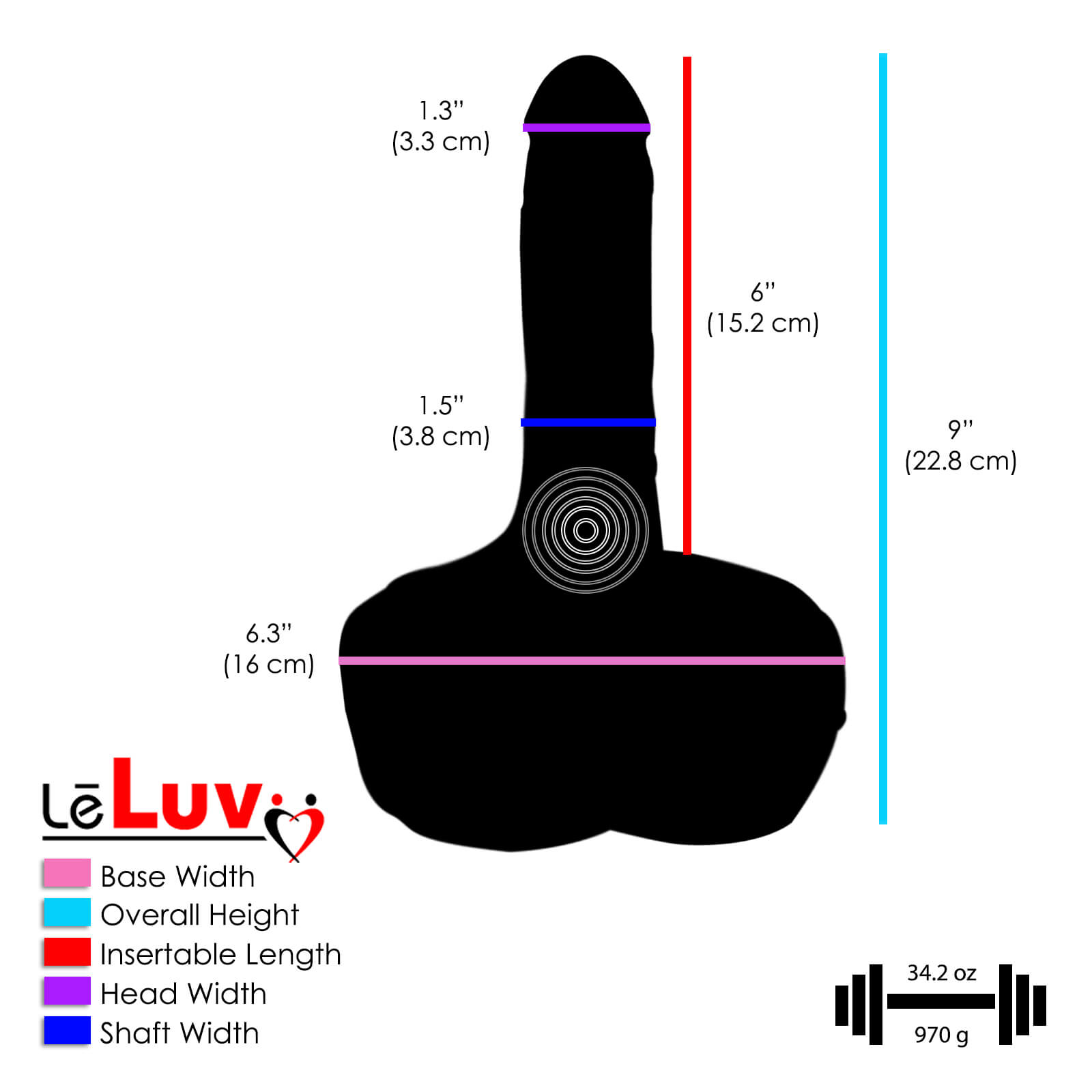 LeLuv Vibrator Realistic Swaying 7.5 Inch LeLuv Penis and Testicles Beige