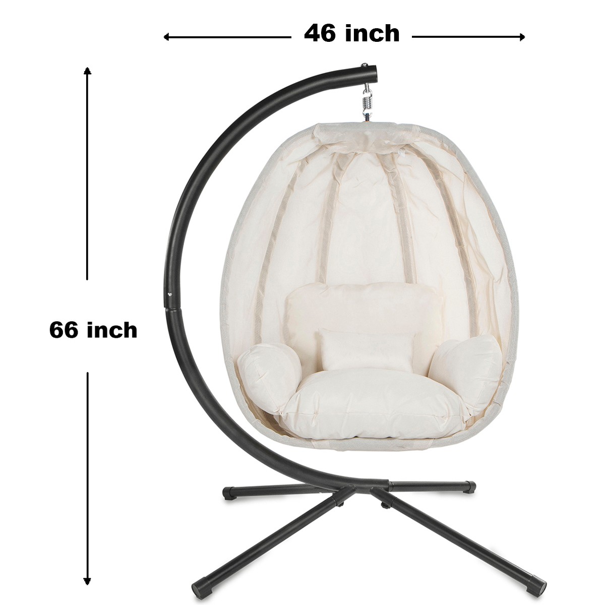 Xtremeus 93902 Outdoor Hanging Swing Egg Chair Patio Hammock Xtremeus Outdoor Hanging Swing Egg Chair Patio Hammock Seat W Cushion And Stand Beige