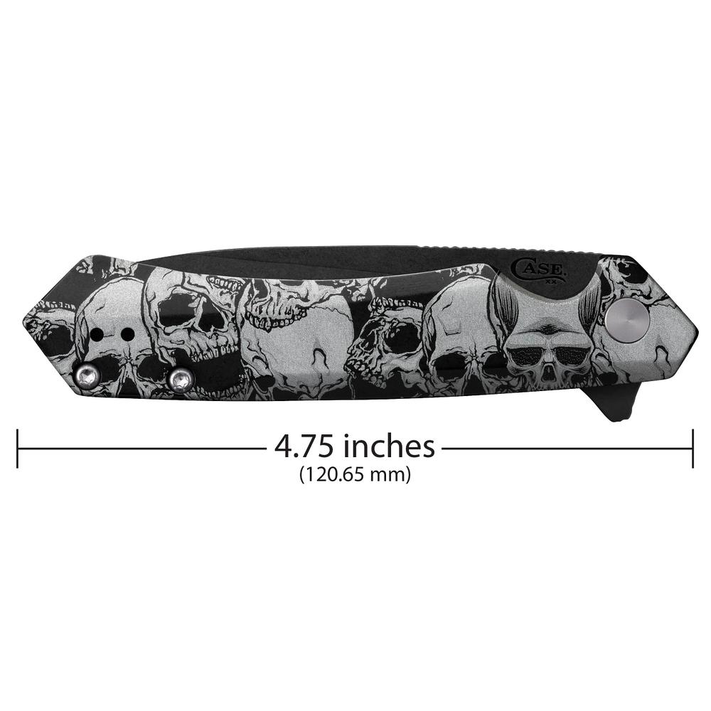 Case Knives Case xx Knives 2023 Shot Show Kinzua Frame Lock 64645 Skulls Black Aluminum S35VN Pocket Knife