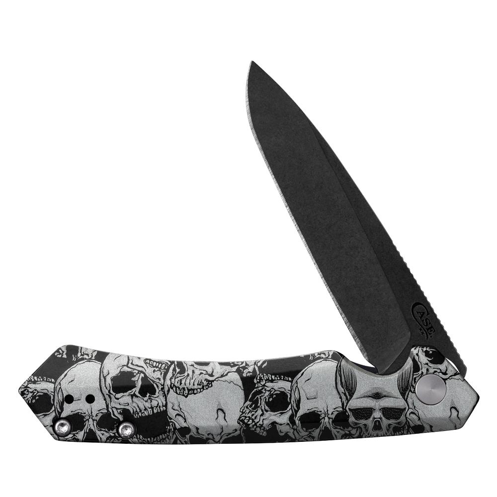 Case Knives Case xx Knives 2023 Shot Show Kinzua Frame Lock 64645 Skulls Black Aluminum S35VN Pocket Knife
