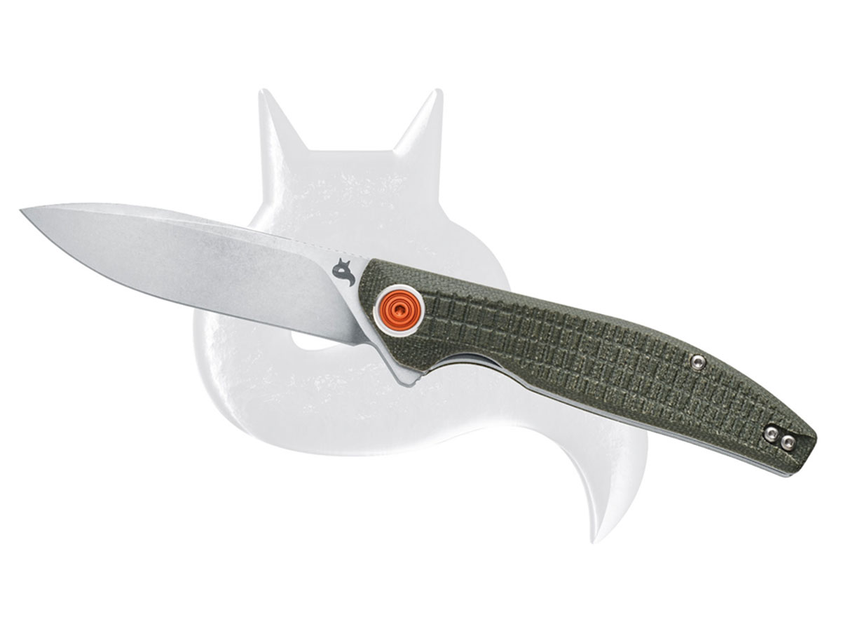 Fox BLACK FOX Knives Artia 765 OD Liner Lock OD Green G-10 & D2 Steel Pocket Knife