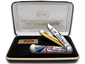 Case Knives Case XX Knives L&N Railroad Star Spangled Corelon Trapper Stainless Pocket Knife CAT-LN/STAR