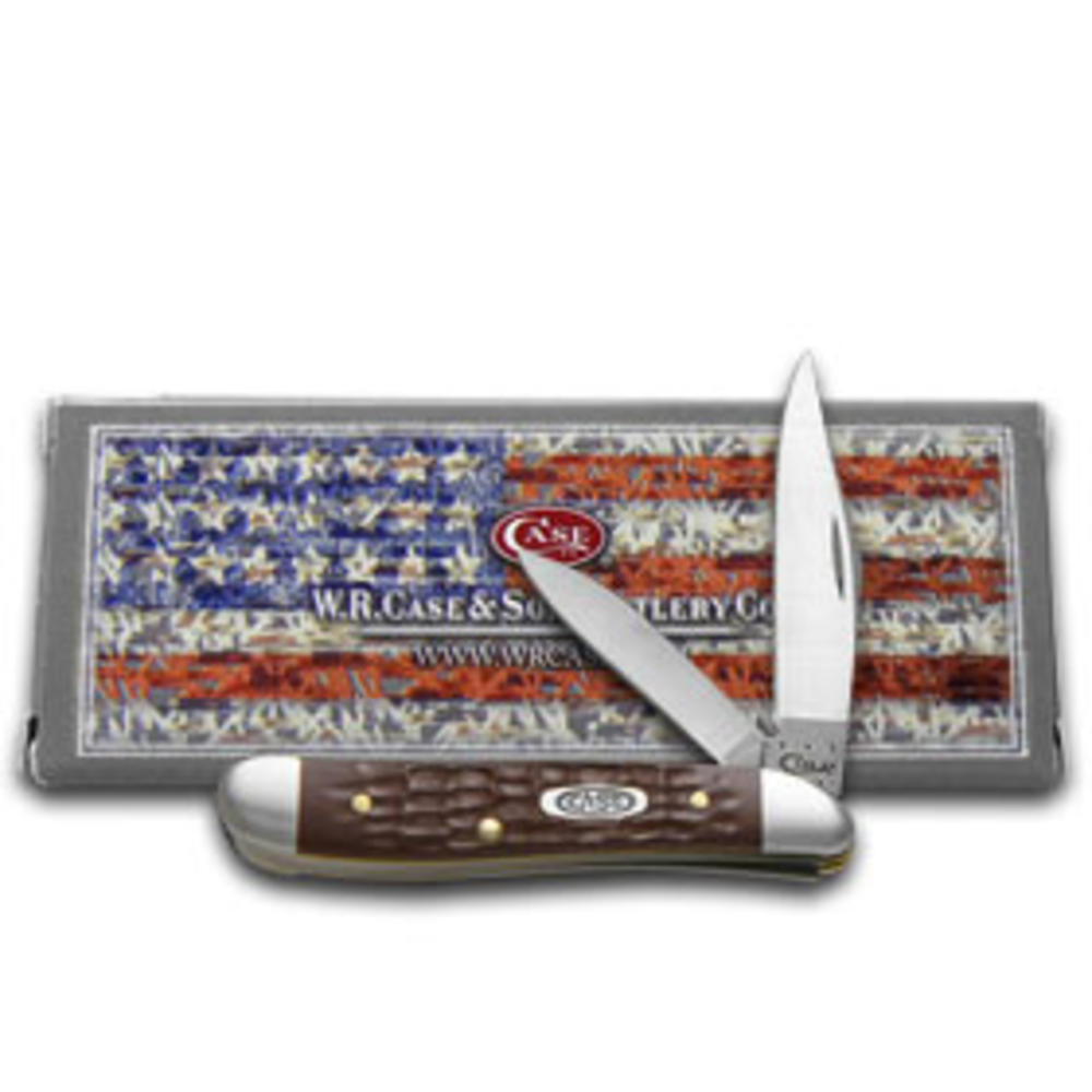 Case Knives Case XX Knives Jigged Brown Delrin Peanut Stainless Pocket Knife 00046