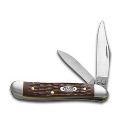 Case Knives Case XX Knives Jigged Brown Delrin Peanut Stainless Pocket Knife 00046