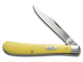 Case Knives Case xx Yellow Delrin Slimline Trapper Carbon Steel Pocket Knife Knives