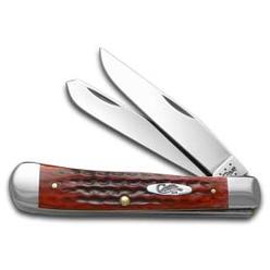 Case Knives Case XX Knives Jigged Old Red Bone Pocket Worn Trapper Stainless Pocket Knife 00783