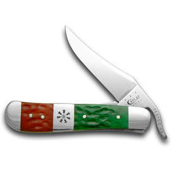 Case Knives Case XX Knives Red Bright Green Jigged Bone Christmas Russlock Pocket Knife 65102
