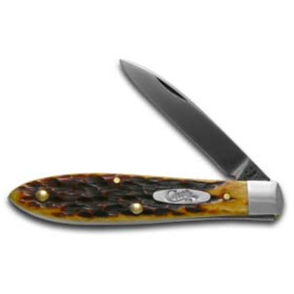 Case Knives Case XX Knives Jigged Antique Bone Tear Drop Gent Black PVD Stainless Pocket Knife 49974
