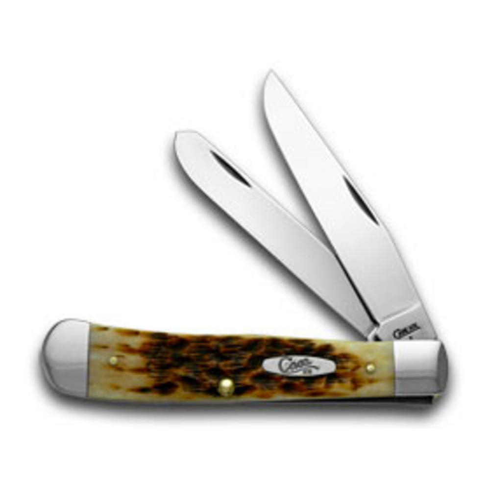 Case Knives Case XX Knives Amber Bone Carbon Steel Trapper Pocket Knife 00163