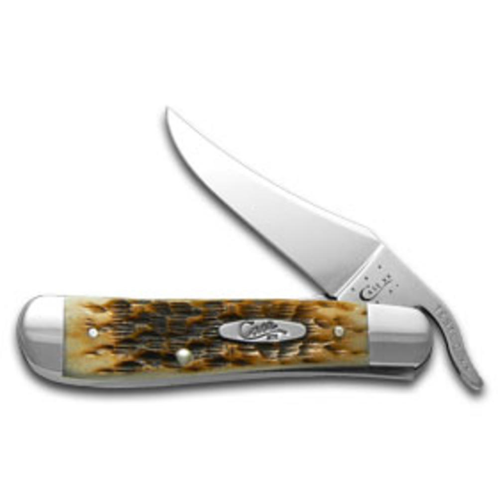 Case Knives Case XX Knives Jigged Amber Bone Russlock Stainless Pocket Knife 00260