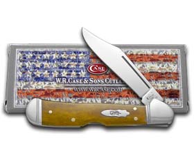 Case Knives Case XX Knives Smooth Antique Bone Mini Copperlock Stainless Pocket Knife 58186