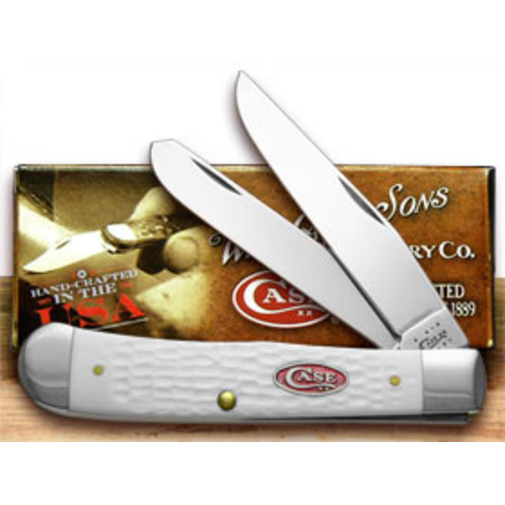 Case Knives Case XX Knives Jigged White Delrin Trapper Pocket Knife 60182