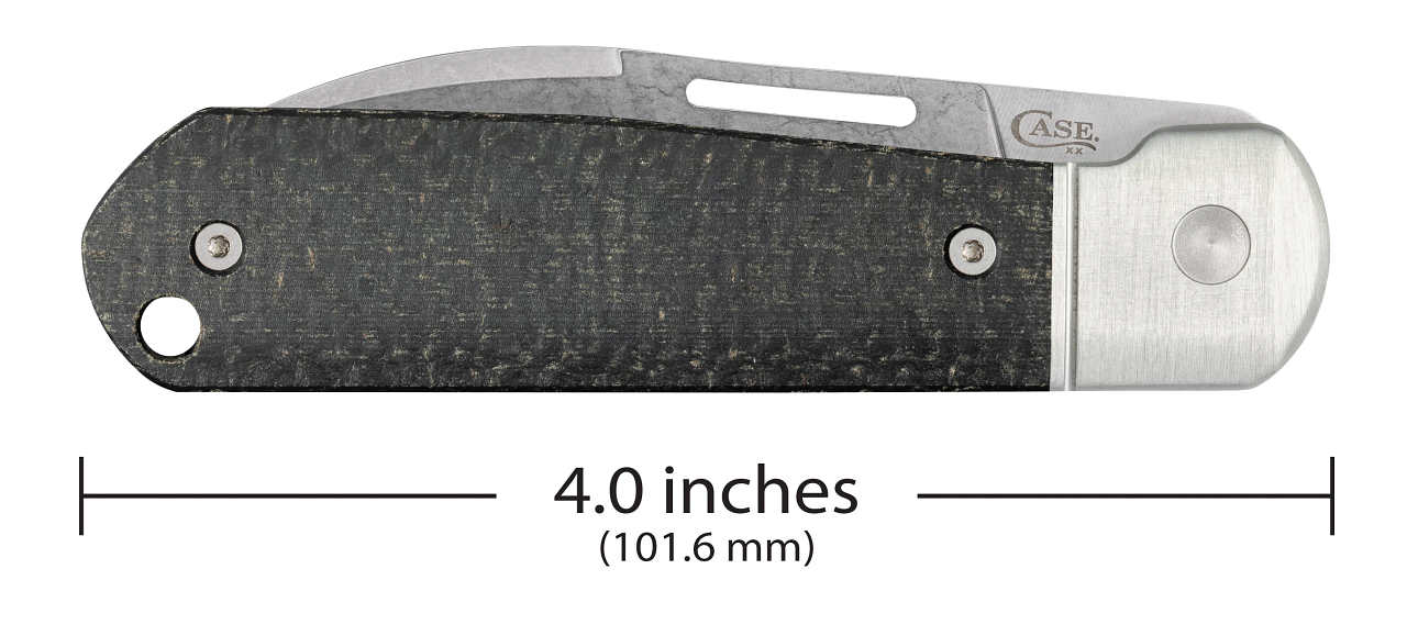 Case Knives Case XX Knives Highbanks Black Burlap Micarta Stonewash Satin CPM 20CV Stainless Steel Pocket Knife