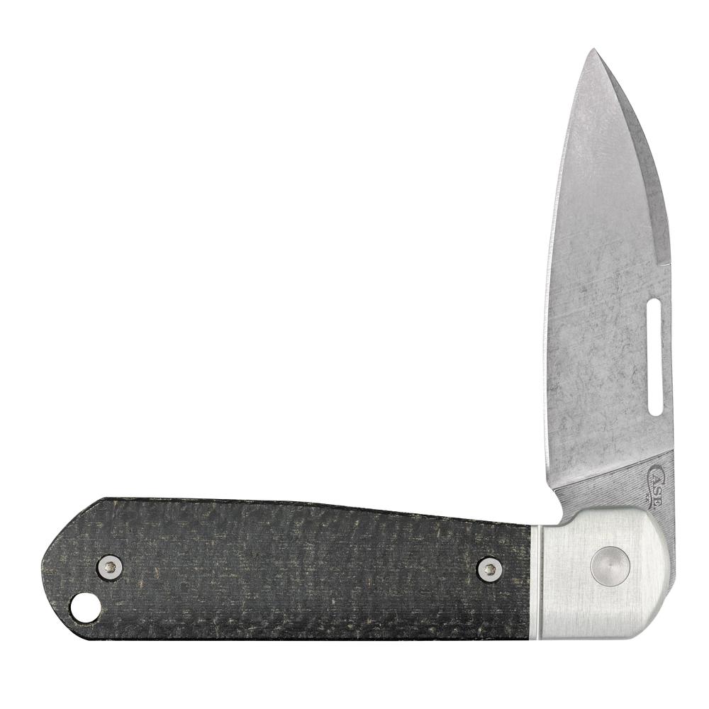 Case Knives Case XX Knives Highbanks Black Burlap Micarta Stonewash Satin CPM 20CV Stainless Steel Pocket Knife