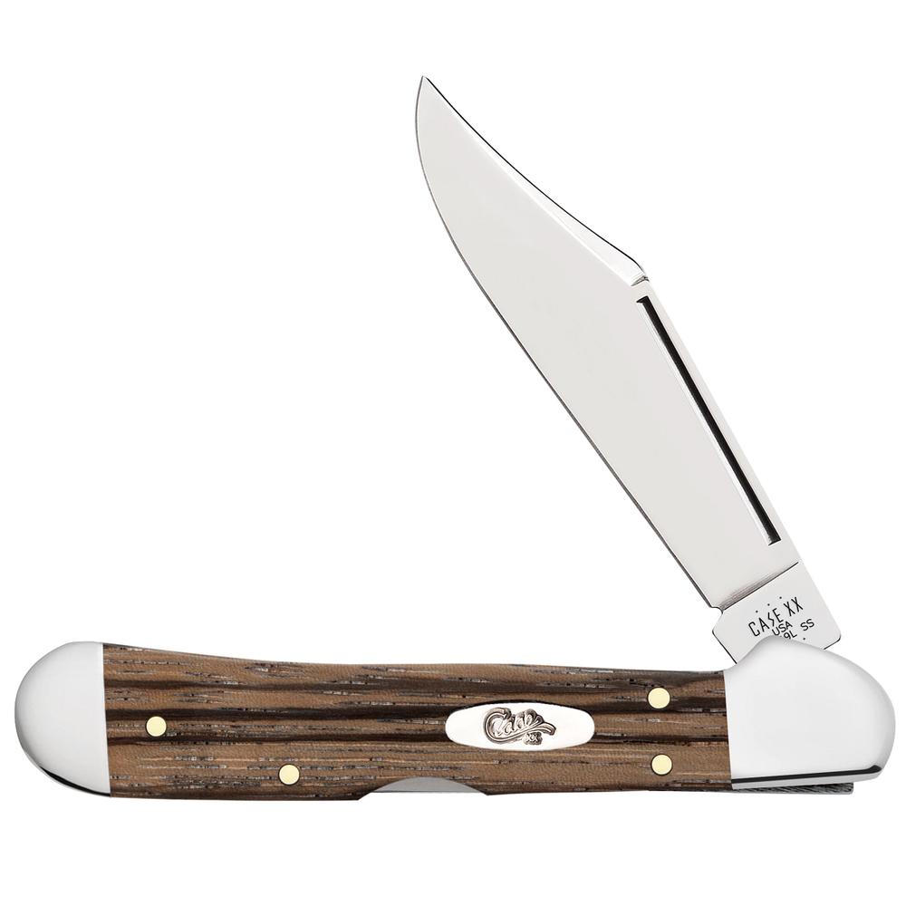 Case Knives Case xx Knives Mini Copperlock Natural Zebra Wood 25143 Stainless Pocket Knife