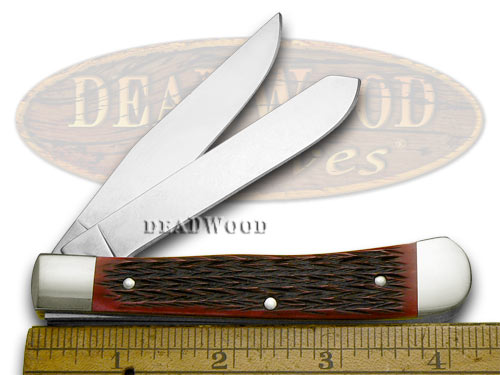 boker german boker tree brand trapper red jigged bone handles pocket