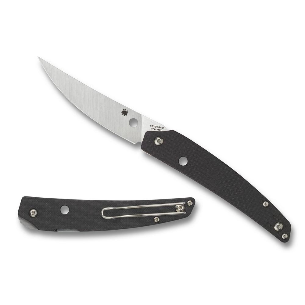 Spyderco Carbon Fiber and G-10 Laminate Ikuchi Liner Lock Stainless Pocket Knife Knives