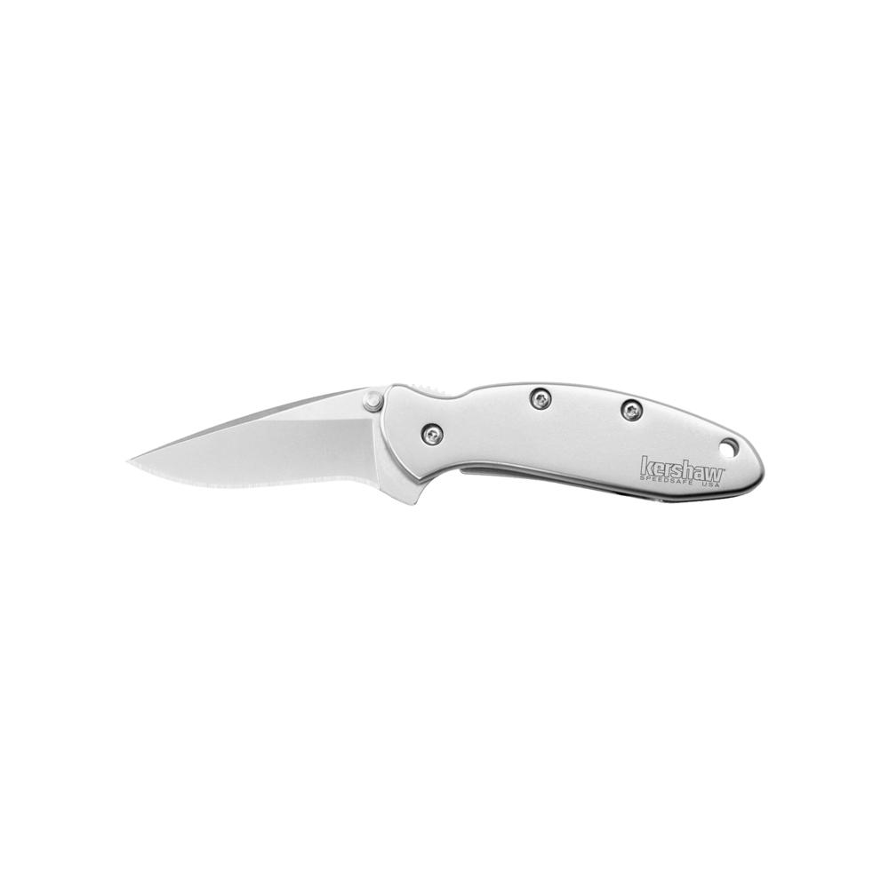 Kershaw Stainless Steel Handle Chive Frame Lock 420HC Carbon Blade Pocket Knife Knives