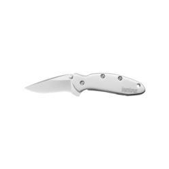 Kershaw Knives Stainless Steel Handle Chive Frame Lock 420HC Carbon Blade Pocket Knife 1600