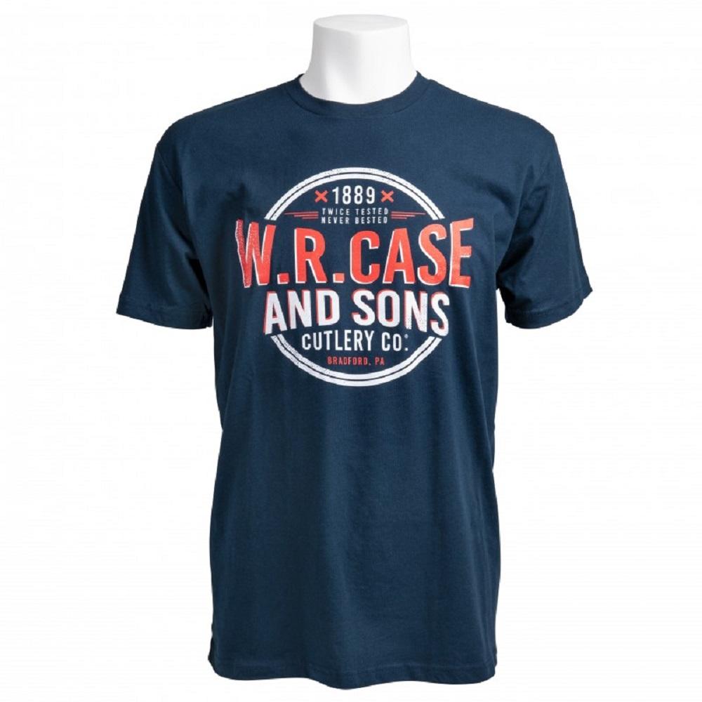 Case XX Knives Navy Blue Twice Tested Never Bested Small Cotton T-Shirt 52548