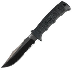 SOG Knives Black Glass Reinforced Nylon GRN Seal Pup Elite Fixed Blade AUS-8 Stainless Knife E37T-K