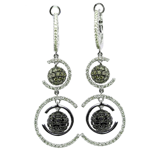 Caratsdirect2u Earrings Solid Gold Sears Caratsdirect2u 14k White Gold Round Cut Diamond Dangle Earrings 1 96 Ct Natural
