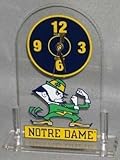 Zameks Notre Dame Fighting Irish Leprechaun Clear Desk Clock Ncaa College Athletics Fan Shop Sports Team Merchandise