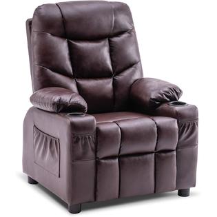 Mcombo Big Kids Recliner Chair, Faux Leather Club Chair Recliner