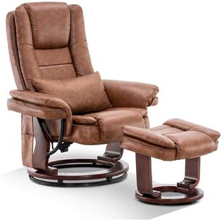MCombo Mcombo Recliner with Ottoman Chair with Vibration Massage