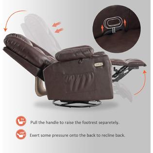 MCombo Mcombo Manual Swivel Glider Rocker Recliner Chair with Massage ...