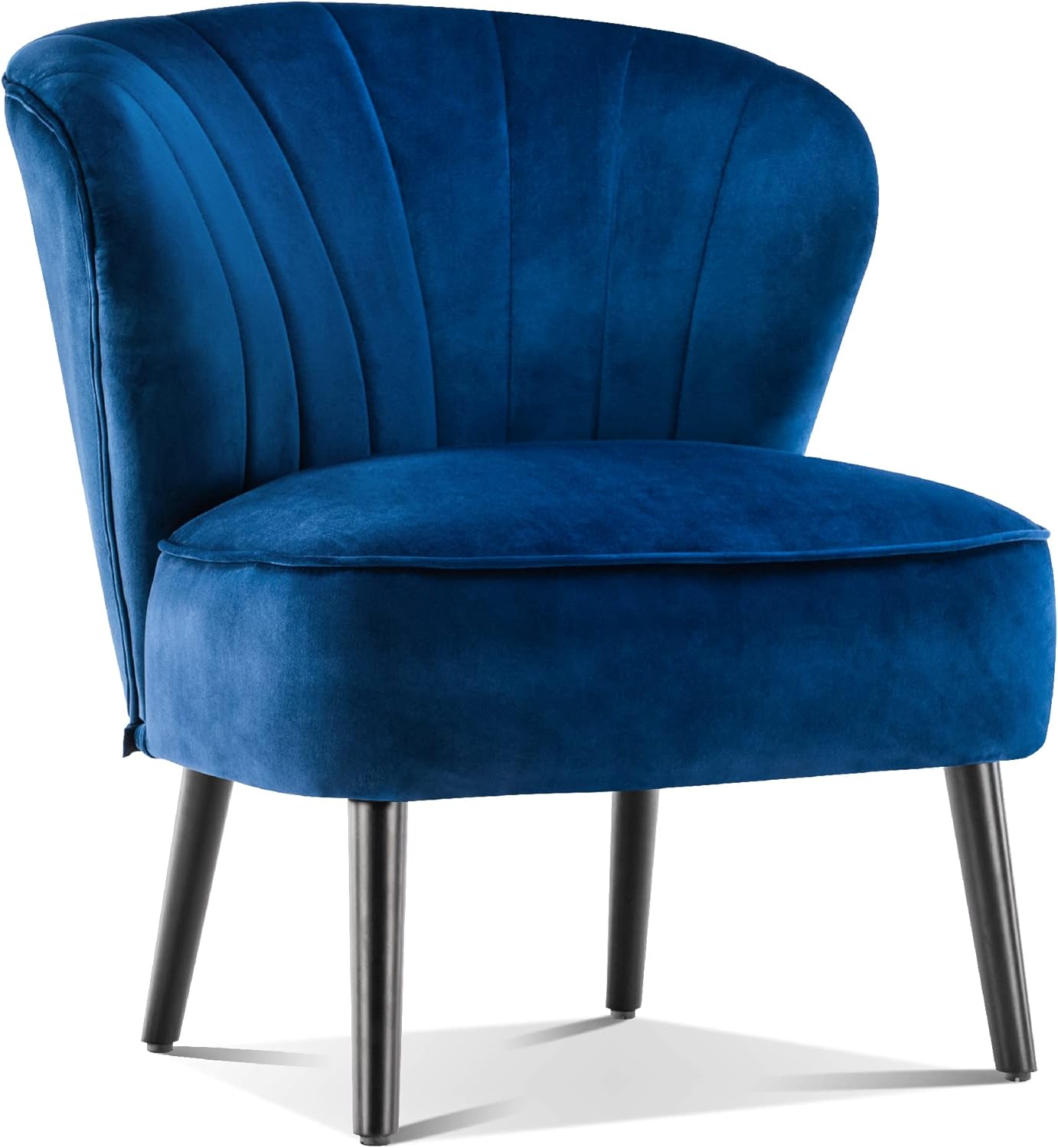 Mcombo Modern Accent Chair, Velvet Tufted Wingback Chairs, Upholstered Side Chair, Comfy Shell Chair for Living Room Bedroom Rec