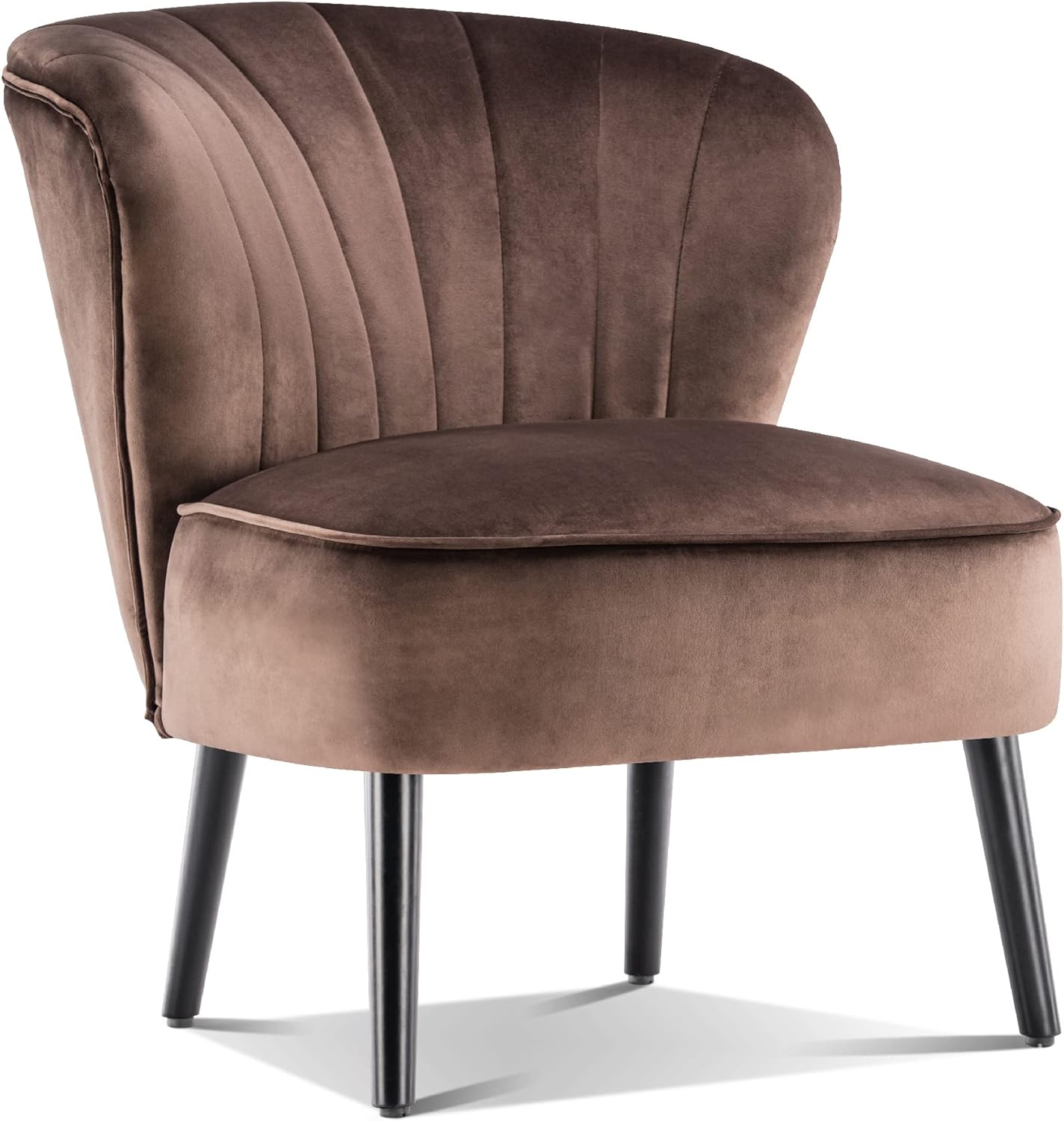 Mcombo Modern Accent Chair, Velvet Tufted Wingback Chairs, Upholstered Side Chair, Comfy Shell Chair for Living Room Bedroom Rec