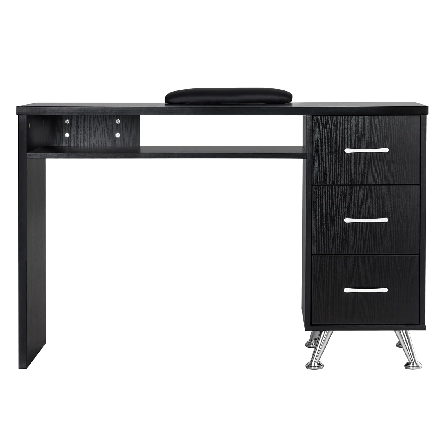 BarberPub Manicure Table with Drawers Nail Desk with Wrist Rest Salon Beauty Spa Storage Workstation 6153-2655