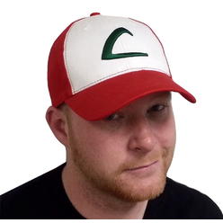 MyPartyShirt Ash Ketchum Adult Baseball Cap Original Hat Pokemon Trainer Cosplay Costume Go L