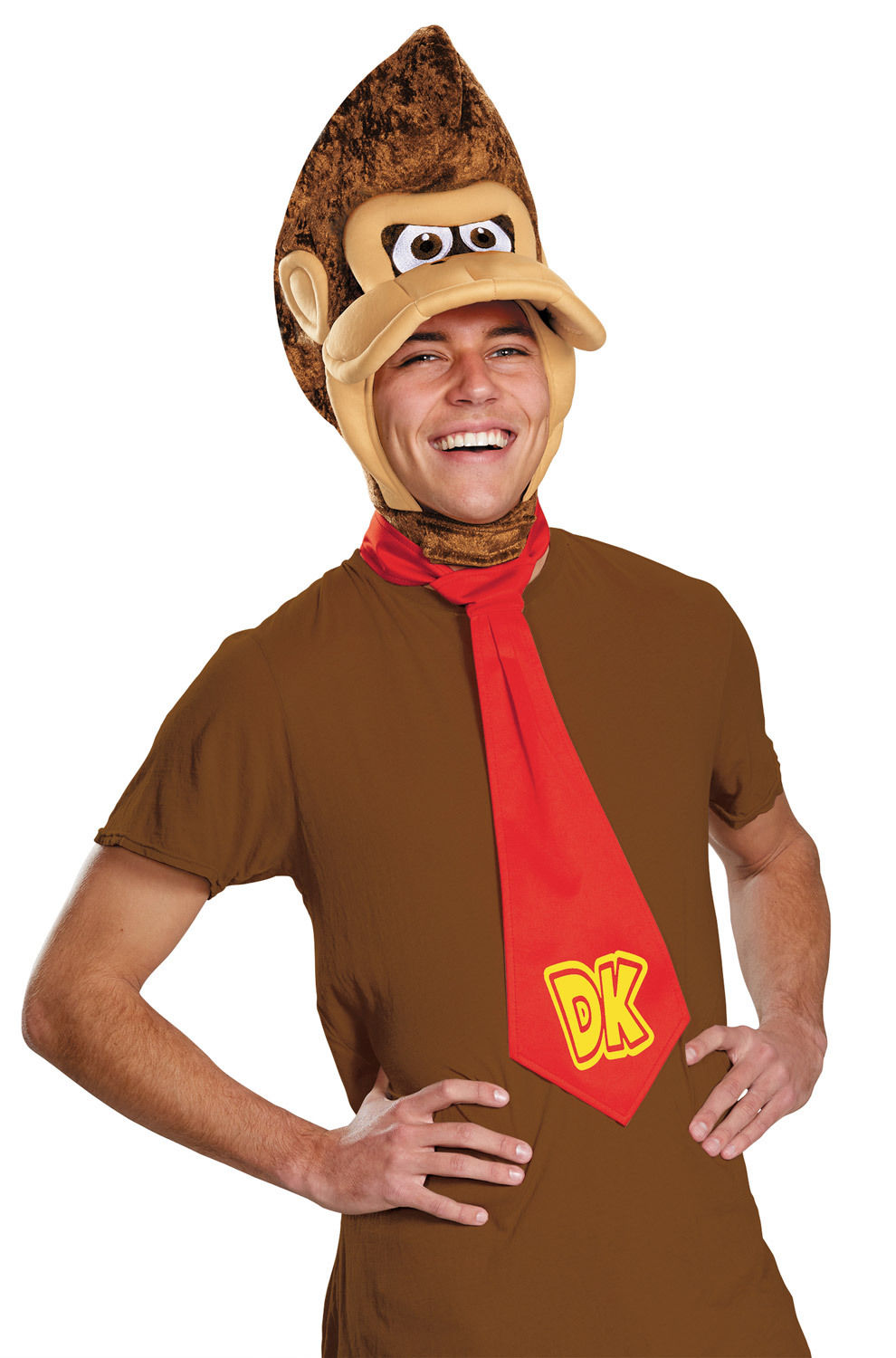 MyPartyShirt Disguise Mens Super Mario Donkey Kong Costume Kit, Brown, One Size