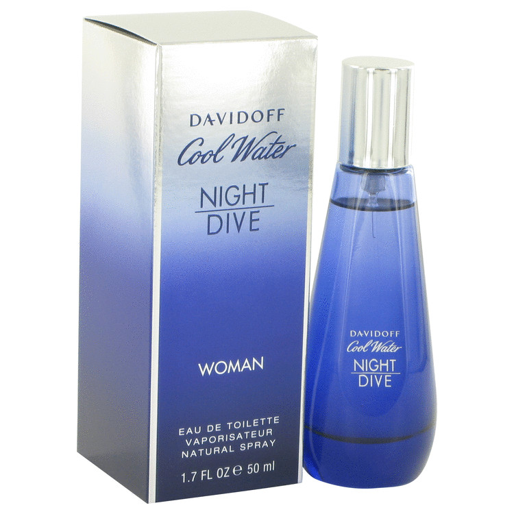 Davidoff Eau De Toilette Spray 1.7 Oz Cool Water Night Dive Perfume By Davidoff For Women