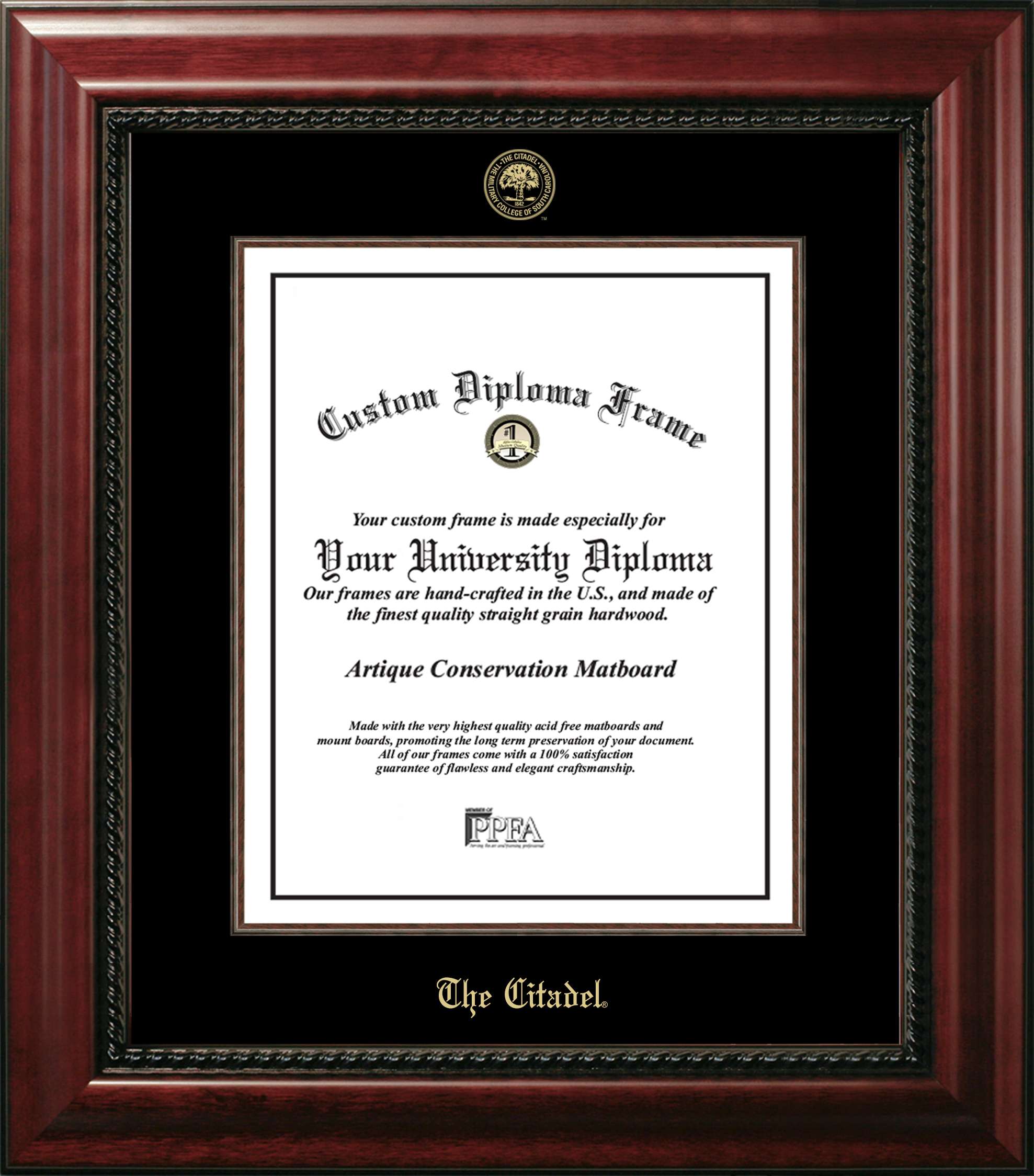 Campus Images SC993EXM-1620 20 x 16 in. The Citadel Executive Diploma Frame