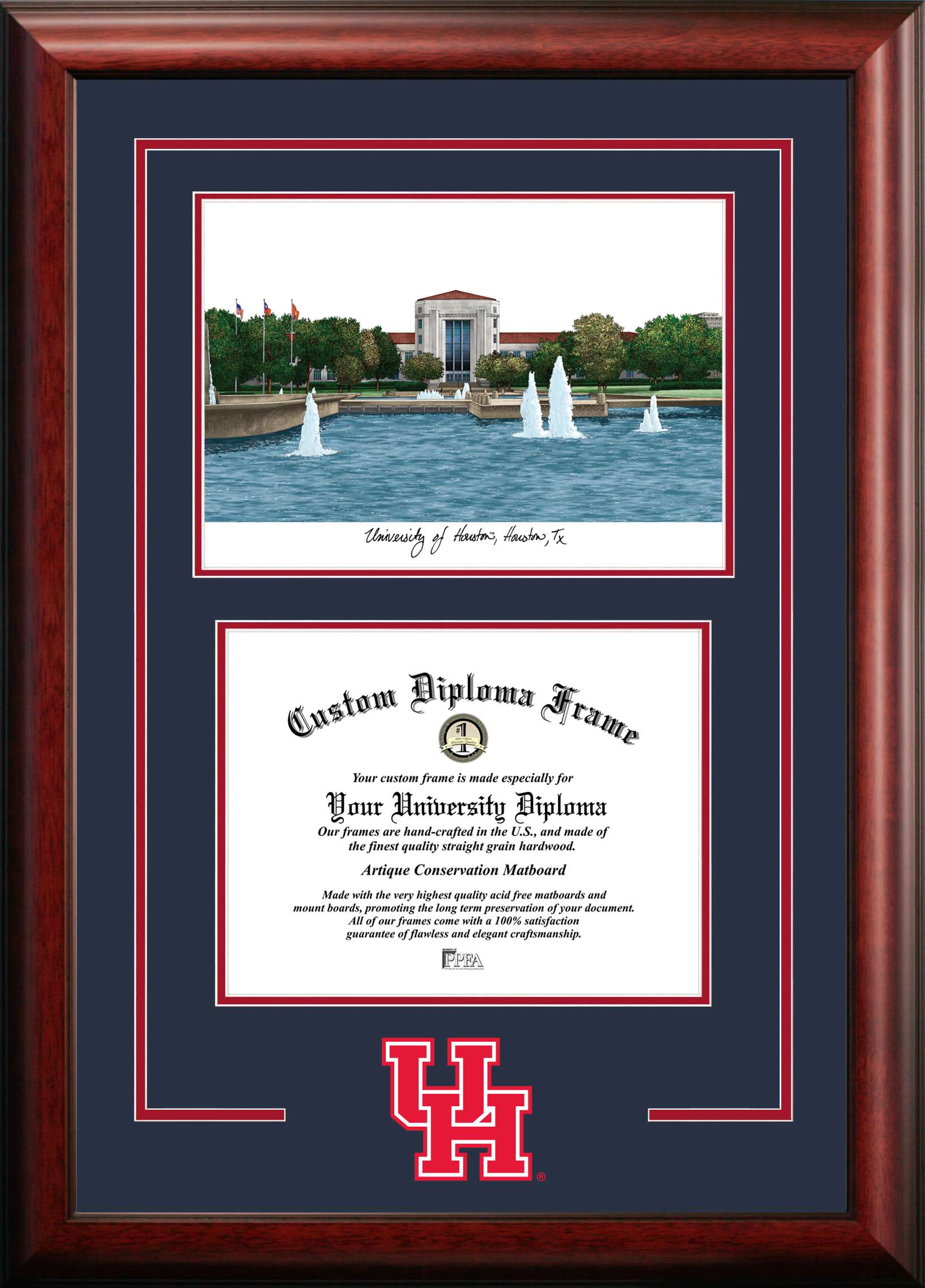 Campus Images University Of Houston Cougars 14w X 11h Spirit Graduate Diploma Frame